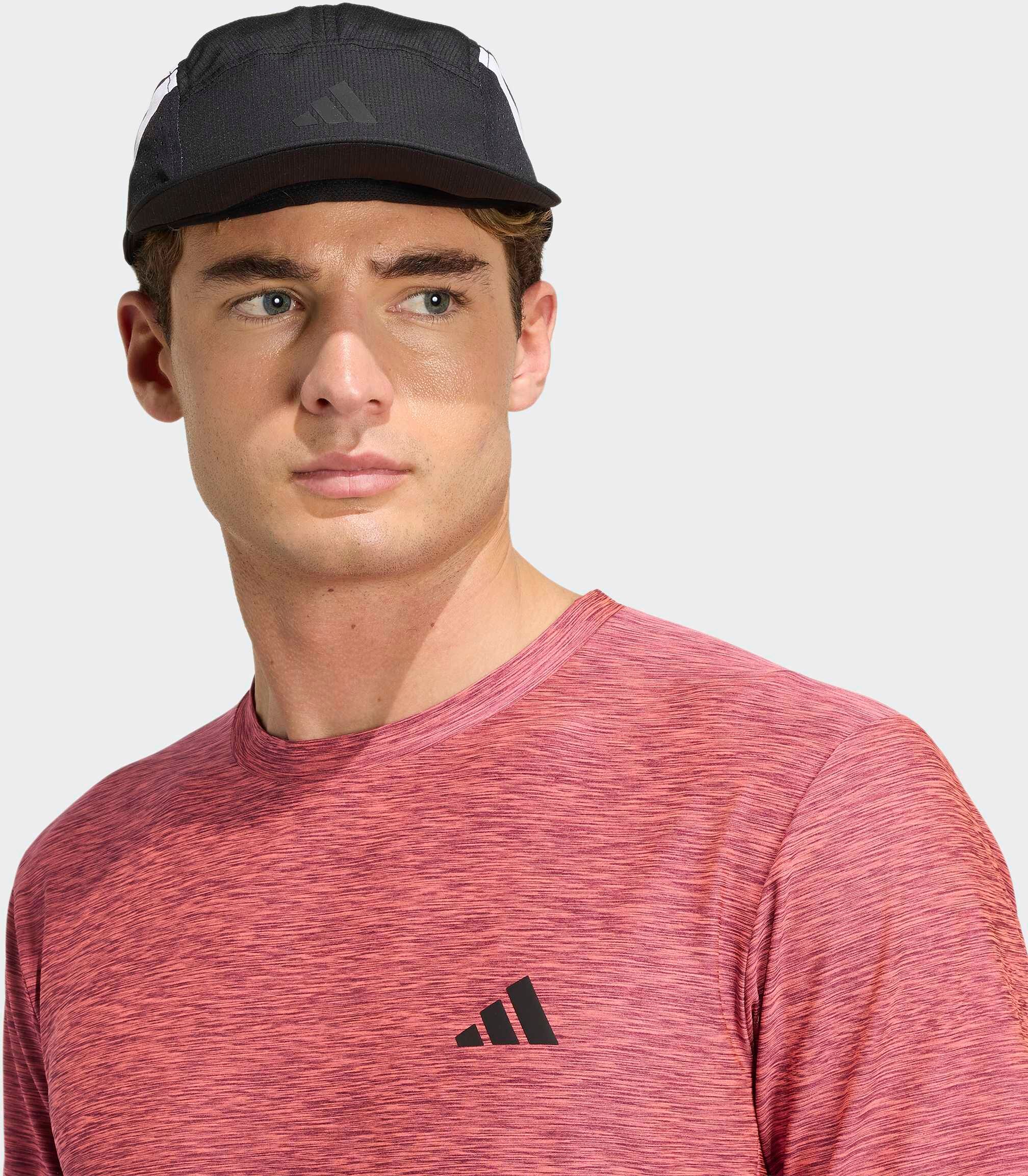 T-Shirt ADIDAS PERFORMANCE "WORKOUT ESSENTIALS FLEX", Herren, Gr. 3XL, rosa (solar turbo meliert), Obermaterial: 92% Polyester, 8% Elasthan, Rundhals, Shirts T-Shirt solar turbo meliert 3XL