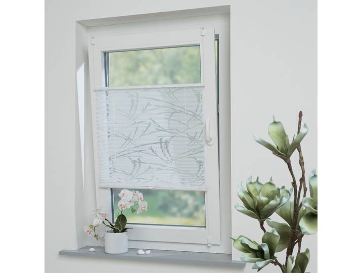 Plissee LIEDECO Klemmfix-Plissee Ausbrenner Symphonie verspannt, weiss , weiss (weiß, weiß), B:45cm H:130cm, Plissees, Plissee, Ausbrenner, Halbtransparent, Klemmmontage