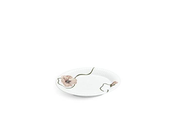 Kähler Assiette Ø22 cm Hammershøi Poppy fait main avec peinture à l'aquarelle\, blanc