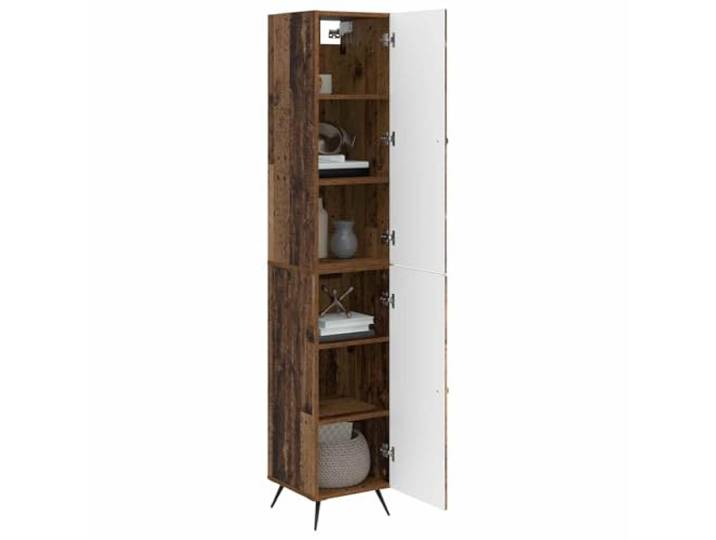 KTHLBRH Schrank-Set 2 Stück Antikes Holz Technisches Holz 4 Regale, 2 Türen, Mehrzweck, einfache Wartung, Montage erforderlich
