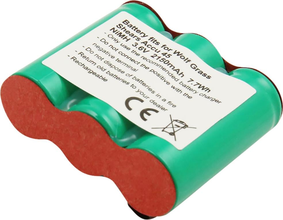 Avizar Akku Wolf accu voor grasmaaier, 3,6 V, 2150 mAh, NiMH, groen