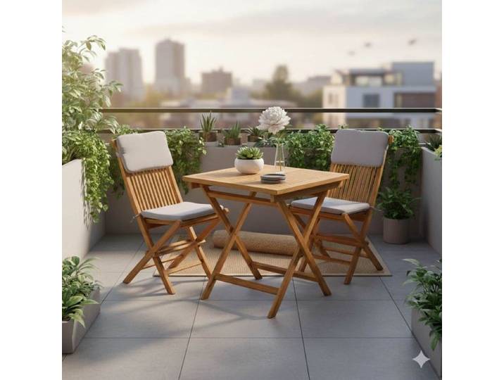 OUTLIV. Bristol Gartenmöbel-Set S (2 Plätze) Tisch 70x70cm Natur