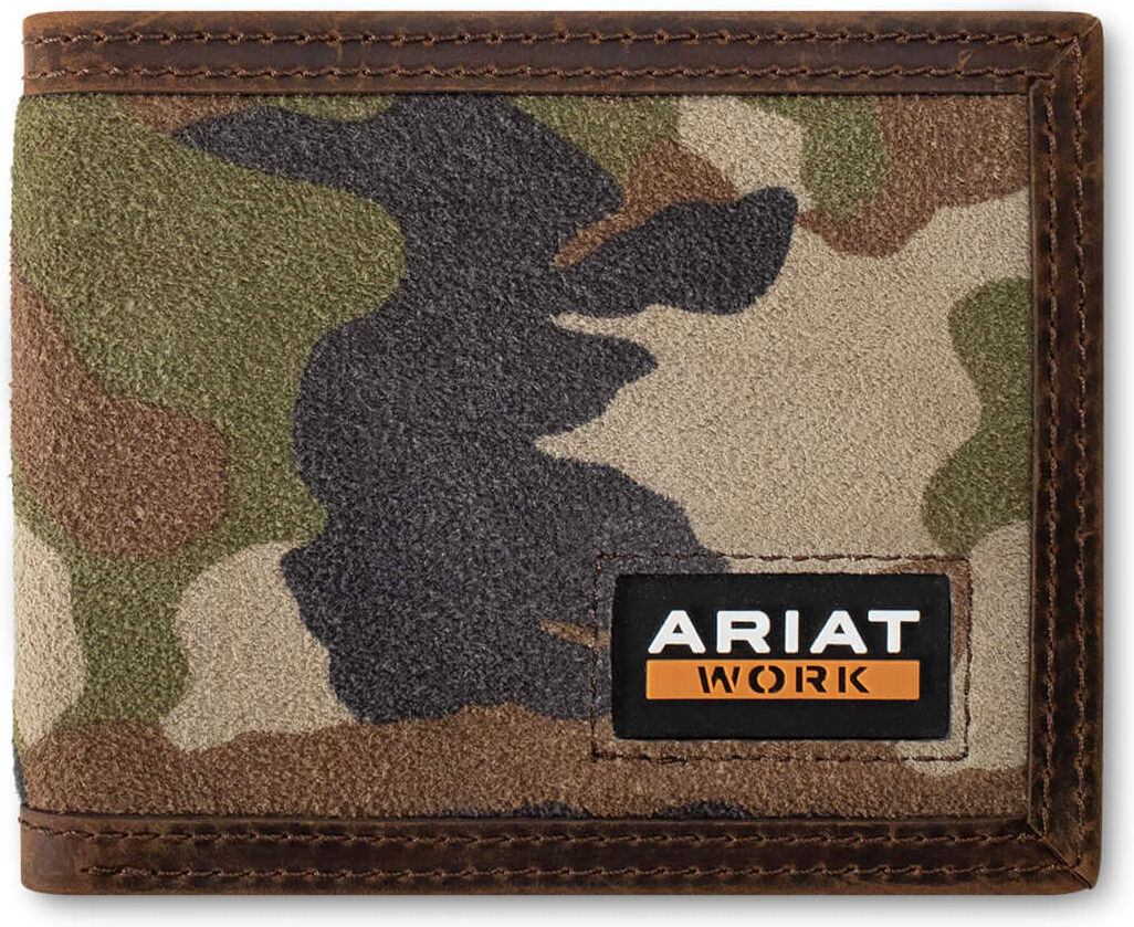 Men's Camo Inlay Bifold Wallet in Brown by Ariat