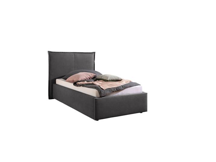 Livetastic Polsterbett Stacey, Anthrazit, Kunststoff, 100x200 cm, Made in Germany, für Lattenrost geeignet, Schlafzimmer, Betten, Polsterbetten