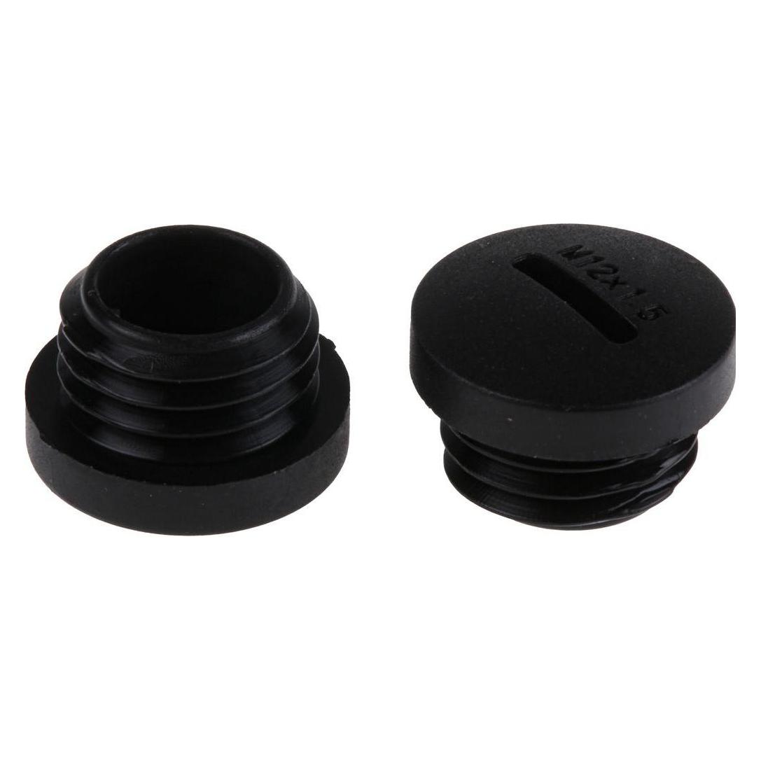 RS PRO Blindverschraubung M12 x 1.5 Loch Ø 11.7mm, Mit Gewinde, Nylon 66, Austastung Ø 15mm, Schwarz (8659745)
