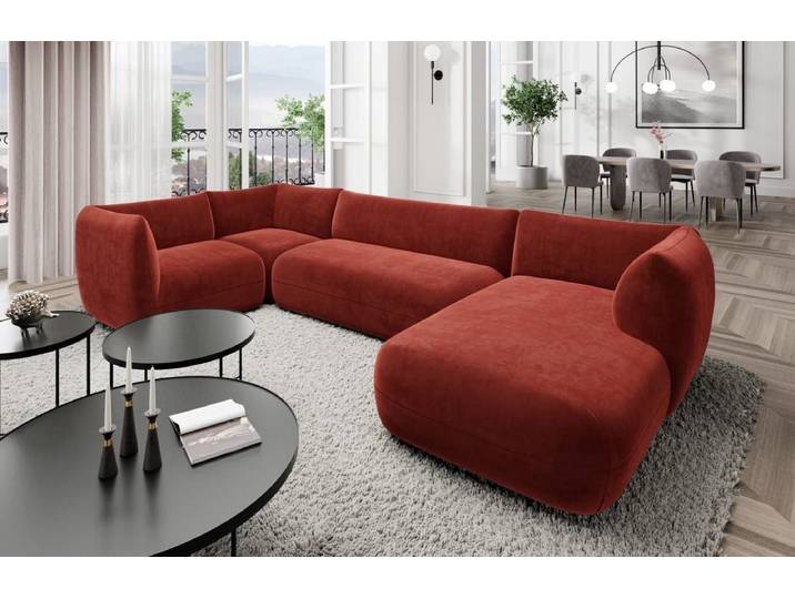 Stoff Wohnlandschaft Madrid U-Form