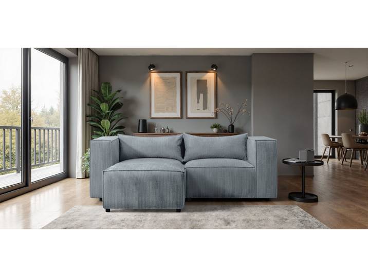 Kaiser Möbel Ecksofa im Cordstoff LINCOLN modernes Premium-Design und Komfort MODULO, Einzelsofa, Modulares Design Weiche Cord-Rippenstruktur Hohe Abriebfestigkeit