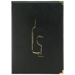 Securit® Getränkekartenhülle A4 "Classic" - Schwarz - Kunstleder - 4 Sichtseiten