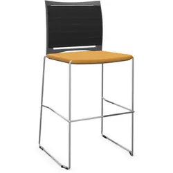 Profim Ariz 575CV Barhocker, Kufengestell, Sitz gepolstert, Netzrücken frei konfigurierbar