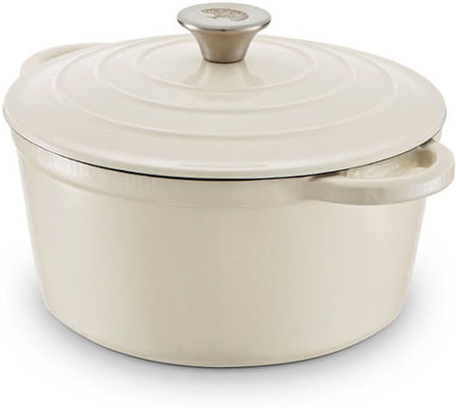 Barbary & Oak 24cm Round Casserole Cast Iron Camembert Cream
