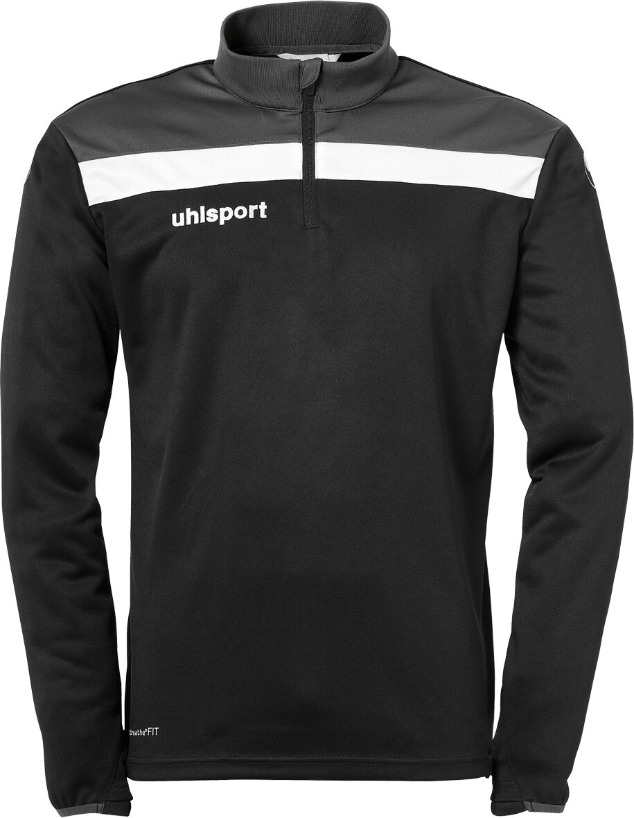 Trainingspullover UHLSPORT "1/4 ZIP TOP OFFENSE 23 Kids", Kinder, Gr. 116, schwarz (schwarz, anthra, weiß), Obermaterial: 100% Polyester PES., Pullover Trainingspullover