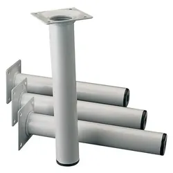 Element-System, Tischbeine + Tischgestell, Möbelfuss weiss 30 mm Höhe 700 mm Anschraubplatte