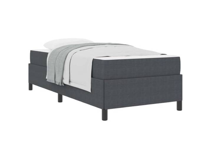 KKgypkn Bettgestell mit Matratze Dunkelgrau 90 x 190 cm Stoff, modernes Bett mit Taschenfederkernmatratze, mittelfeste Matratze für erholsamen Schlaf, stabiles Holzgestell