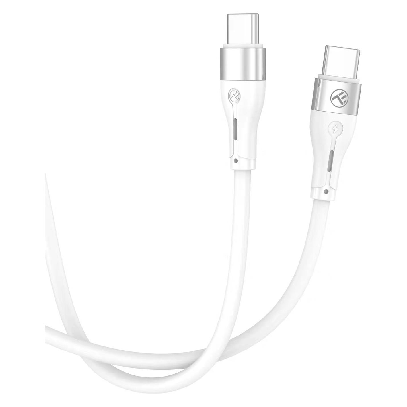 Tellur Silikon Typ-C zu Typ-C Kabel PD60W 1m weiss (1 m, 60 W) (TLL155501)