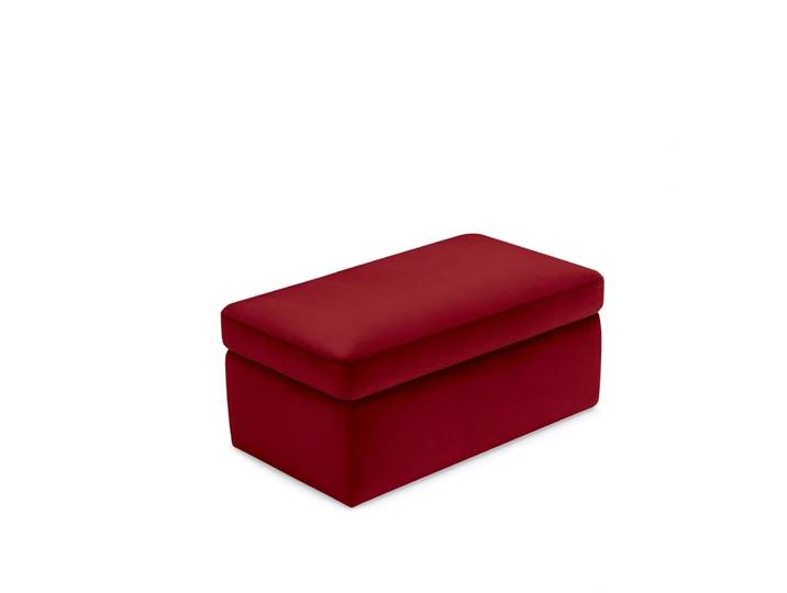 Pouf de rangement fabriqué en Italie en velours bordeaux 85x45 cm