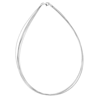 Halsreif OSTSEE-SCHMUCK "Ostsee-Schmuck Halsreif Edelstahl 7-reihig" Gr. 50, grau, Halsketten, Damen, 50cm, Edelstahl, L: 42