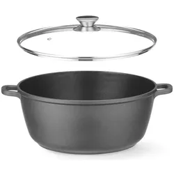 Hendi Kasserolle mit Antihaft-Beschichtung,, 7L, Schwarz, 367x290x(H)122mm, Pfanne + Kochtopf, Schwarz