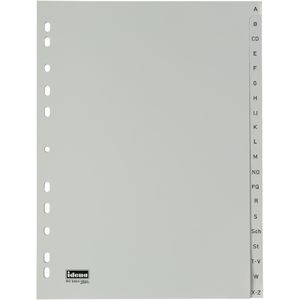 Idena Register 302001, A4, A-Z, Kunststoff, 20-teilig, grau