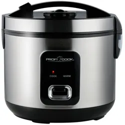 Proficook PC-RK 1285, Dampfgarer + Reiskocher, Schwarz, Silber