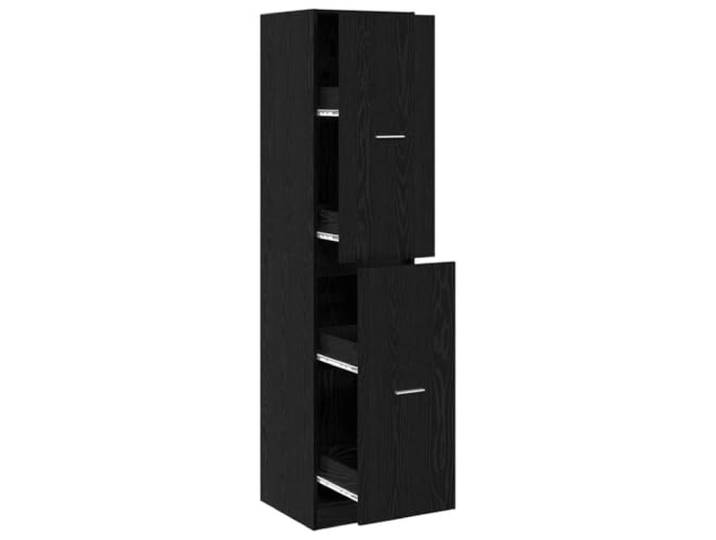 KLGBNCVE Apothekerschrank Schwarz Eichen-Optik 40 x 41 x 174.5 cm Holzwerkstoff, rechteckiges Design, zahlreiche Fächer, nur Innenbereich, Pflege mit trockenem Tuch