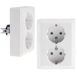 ChiliTec MILOS Schutzkontakt-Steckdose 2-fach 250V~/ 16A, 1x UP, weiß matt