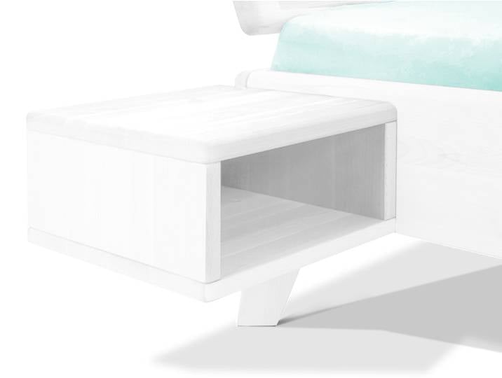 CALIDO Nachtkommode, Material Massivholz, Buche weiss lackiert