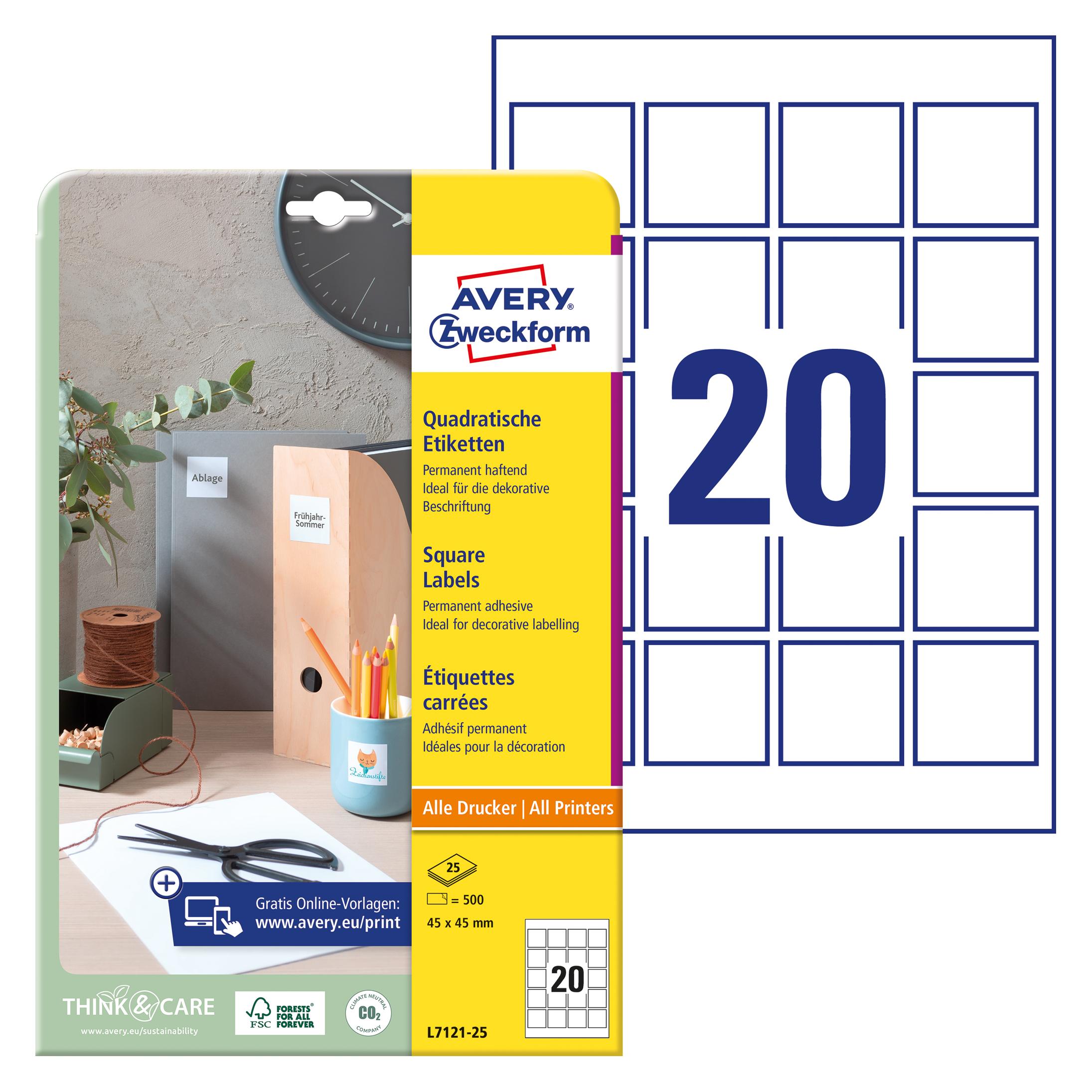Avery QR-Code-Etiketten (L7121-25)
