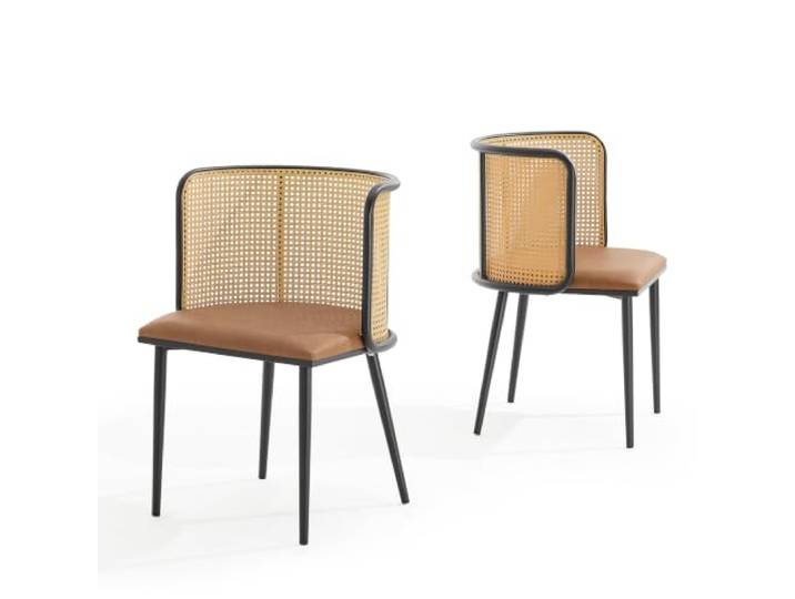 Helloshop26 Esszimmerstühle für Wohnzimmer, modernes Design, Küche, 75 x 52 x 49 cm, Braun, Schwarz, 2 Stück, 03_0009611
