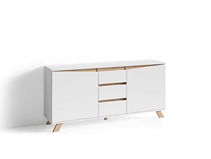 möbelando Sideboard >Valentin< (BxHxT: 160x76x38 cm) in weiß - 160x76x38cm (BxHxT)