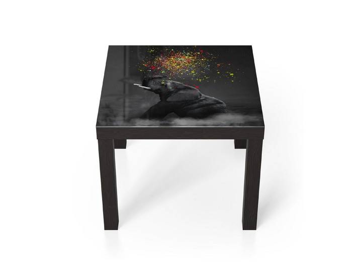 DEQORI Couchtisch 'Farbenfreudiger Riese', Glas Beistelltisch Glastisch modern