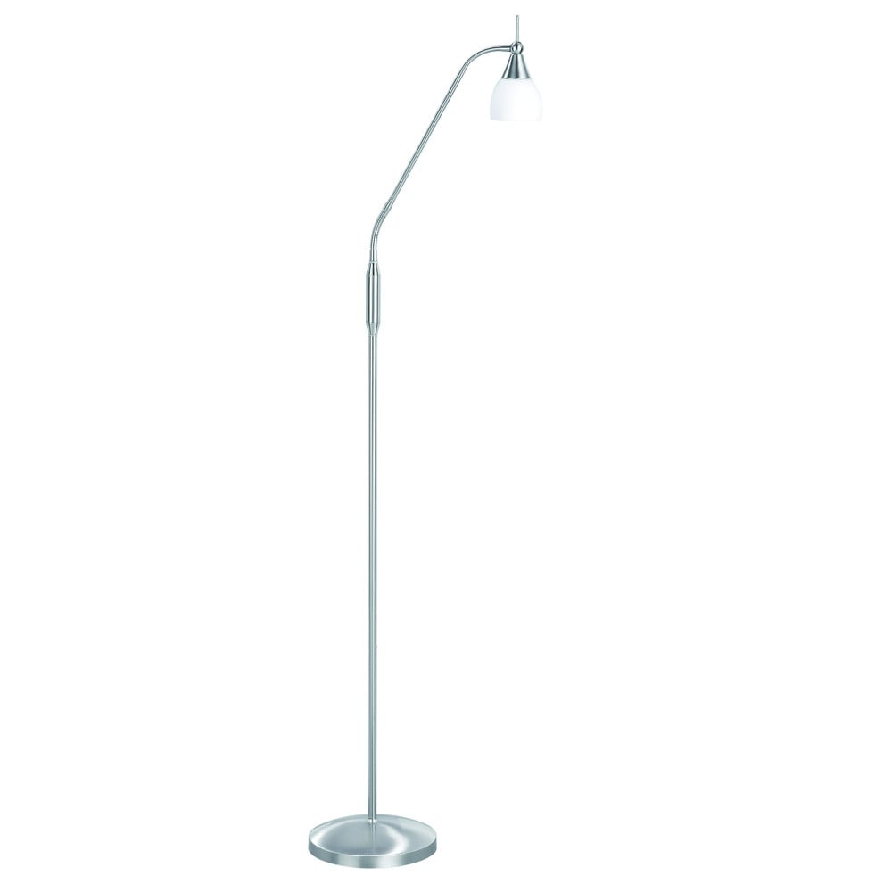 Vloerlamp Touchy Highlight zilver modern met glazen kap