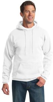 Port & Company PC90HT Tall Essential Fleece Pullover Hooded Sweatshirt in White size XL/Tall   Cotton Polyester