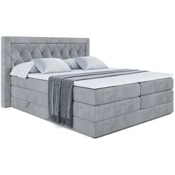 BOXSPRINGBETT NOEL KING - 120 x 200 - H3/H4 - Grau