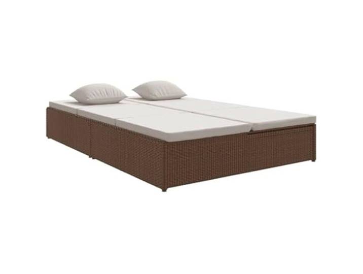 Transat - VIDAXL - Convertible - Résine tressée - Marron - Avec coussins confortables