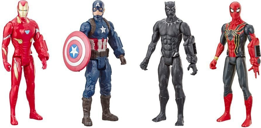 Hasbro Marvel Avengers Endgame speelgoedfiguren Iron Man, Captain America, Black Panther en Iron Spider, diverse kleuren