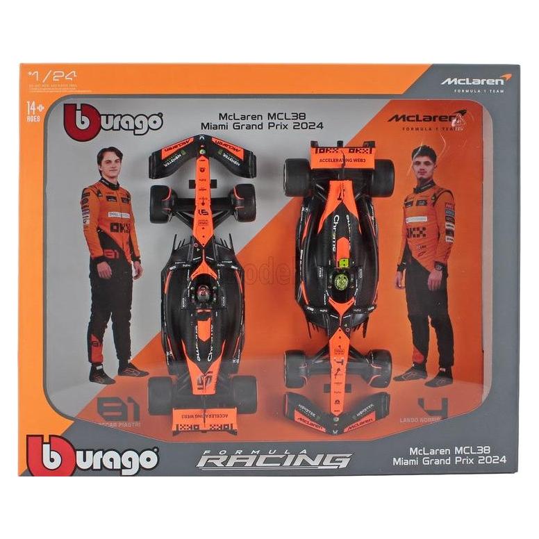 Bburago McLaren MCL38 2024 2er-Pack Vertikal (59402010)