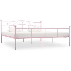 vidaXL Bettgestell Rosa Metall 200×200 cm