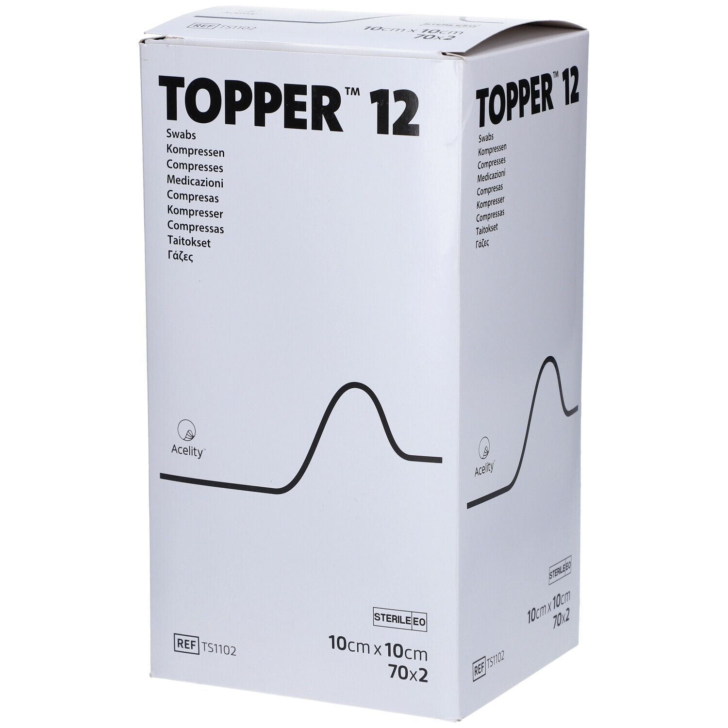 Topper 12 Kompr.10x10 cm steril 70x2 St Kompressen