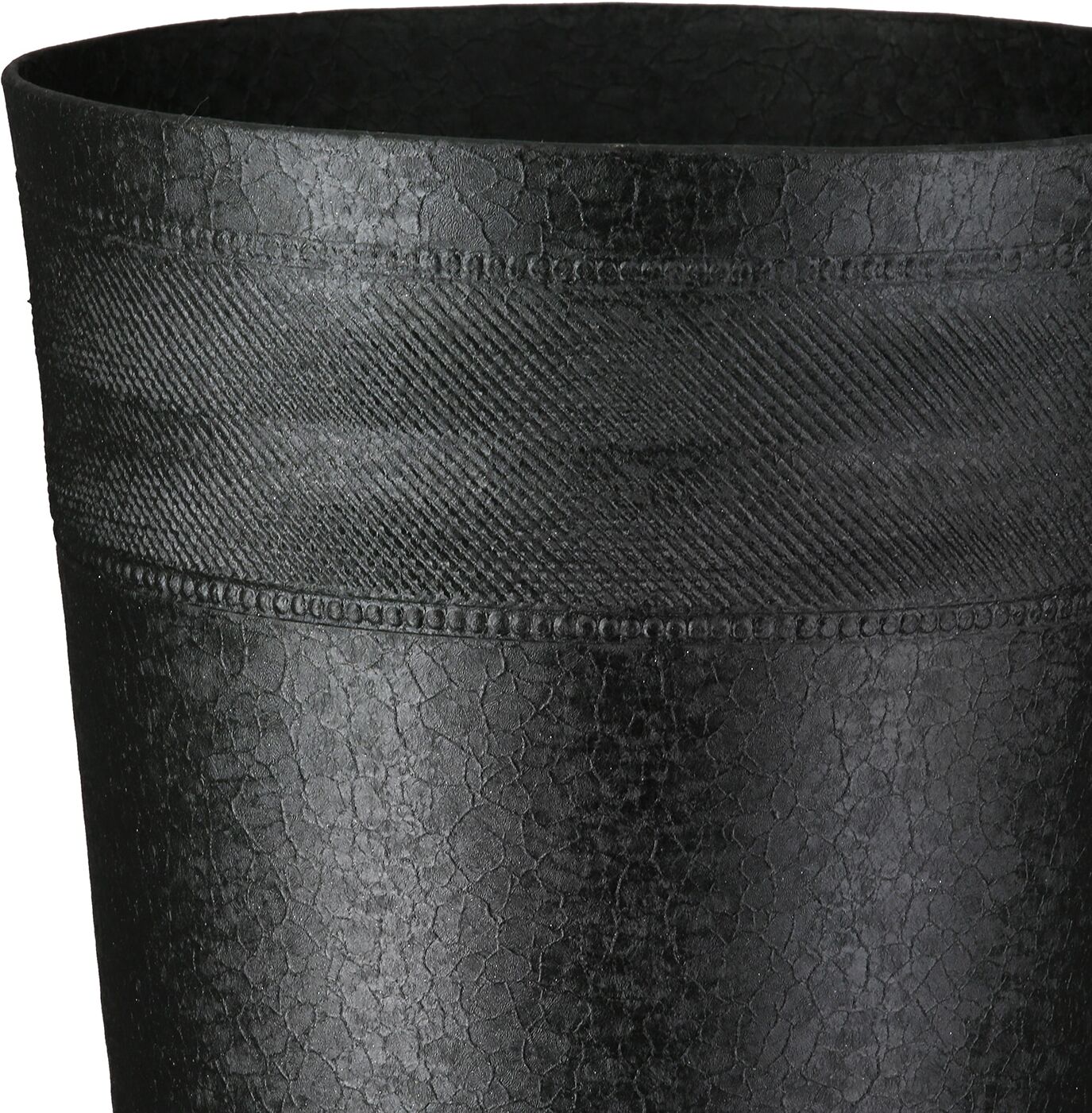 Tischvase CASABLANCA BY GILDE "Vase konisch Nama schwarz", schwarz, B:16,5cm H:39,5cm T:16,5cm Ø:16,5cm, Aluminium, Vasen, Tischvase schwarz B/H/T: 16,5cm x 39,5cm x 16,5cm Ø 16,5cm