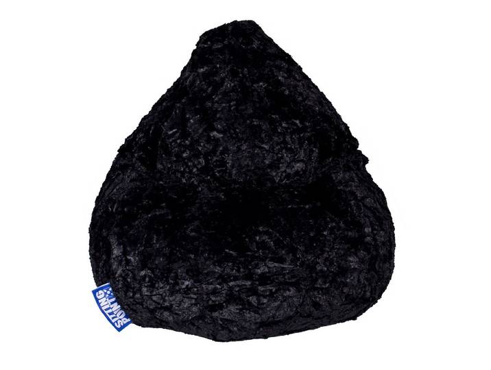 Pouf poire L 70 x 90 x 70cm Noir/Noir