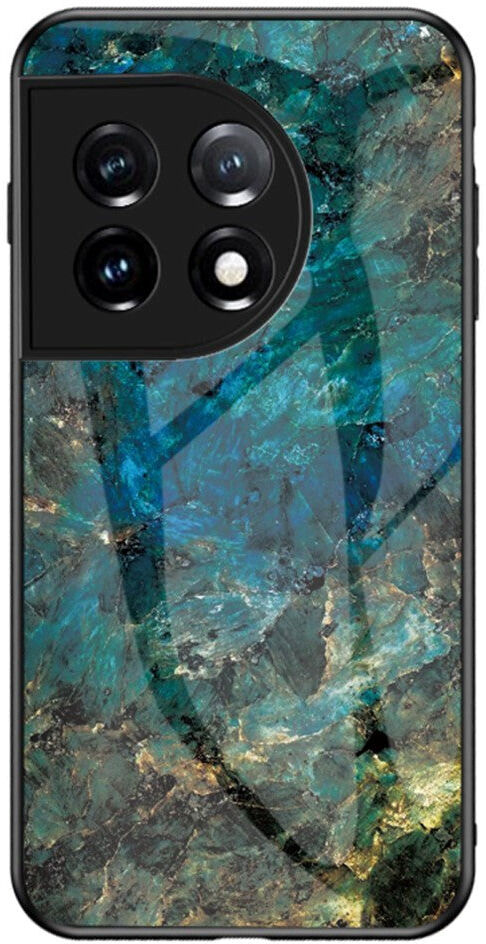 INCOVER OnePlus 11 Bagside Cover m. Glasbagside - Emerald Marble