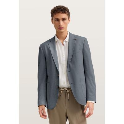 Sakko BUGATTI "Jersey-Artikel", Herren, Gr. 52, blau (370, blau), 65% Polyester, 24% Viskose, 8% Polyamid, 3% Elasthan, unifarben, regular fit, Sakkos Sakko, mit Stretch Funktion