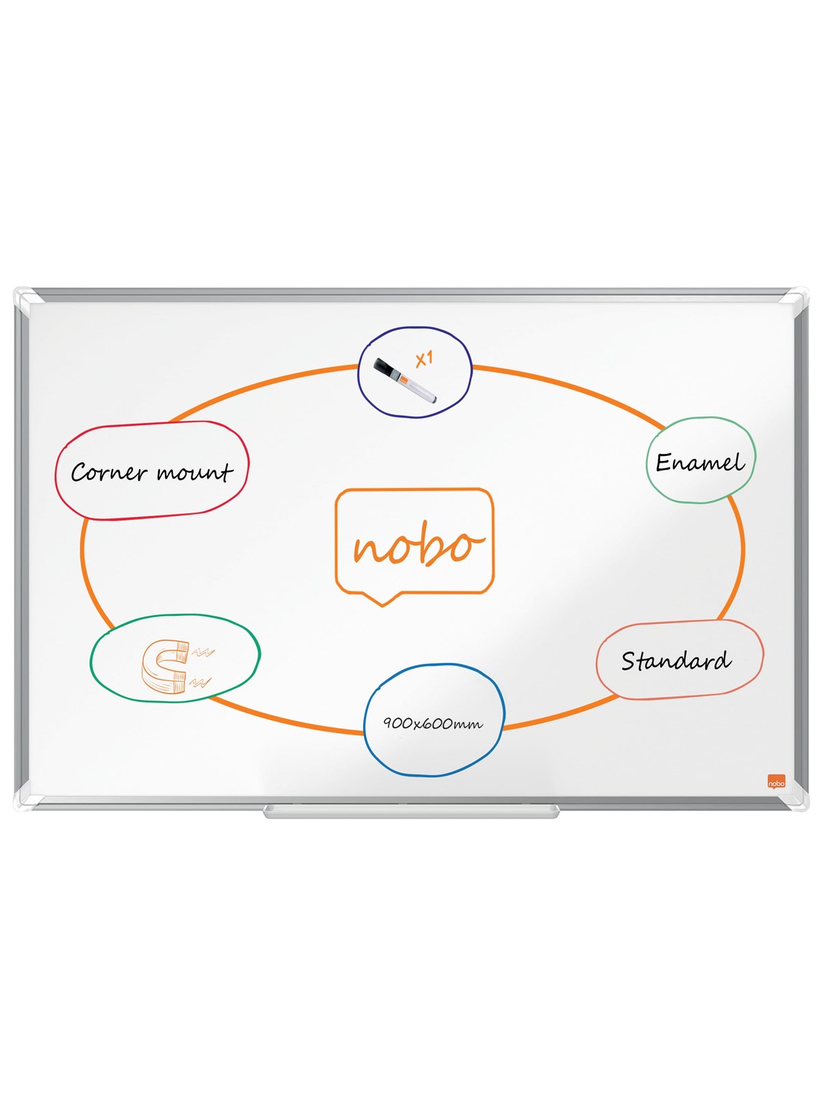 Nobo Premium Plus Whiteboard Emaille 90 x 60 cm