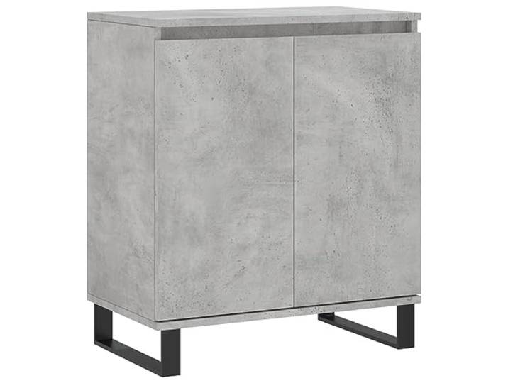Makastle Sideboard Betongrau 60x35x70 cm aus Holzwerkstoff mit Eisenbeinen Sideboard Betongrau 60x35x70 Cm Holzwerkstoff