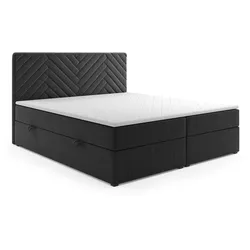 M-Punkt Boxspringbett MALIBU mit Bettkasten 180 x 200 cm - Schwarz