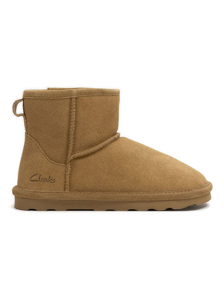 Clarks Leder-Winterboots in Hellbraun - 38