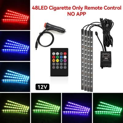 Inspired Living USB Car Interior Ambient Light Strips 48 LED With App And Remote Control 48led Remote Cig