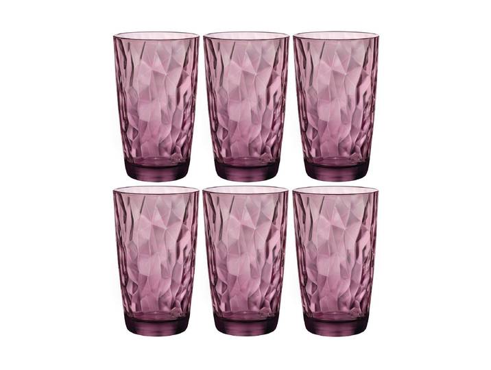 Longdrinkglas BORMIOLI ROCCO Diamon , lila (violett), H:14,4cm Ø:8,5cm, Trinkgefässe, Longdrinkglas
