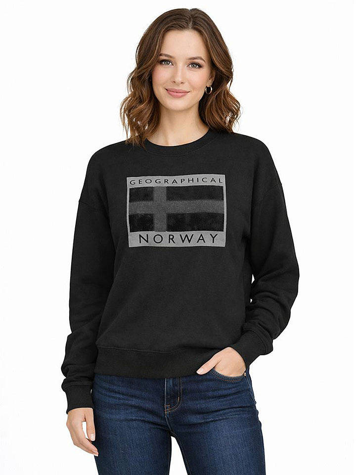 Geographical Norway Sweatshirt "Gigi" in Schwarz - M