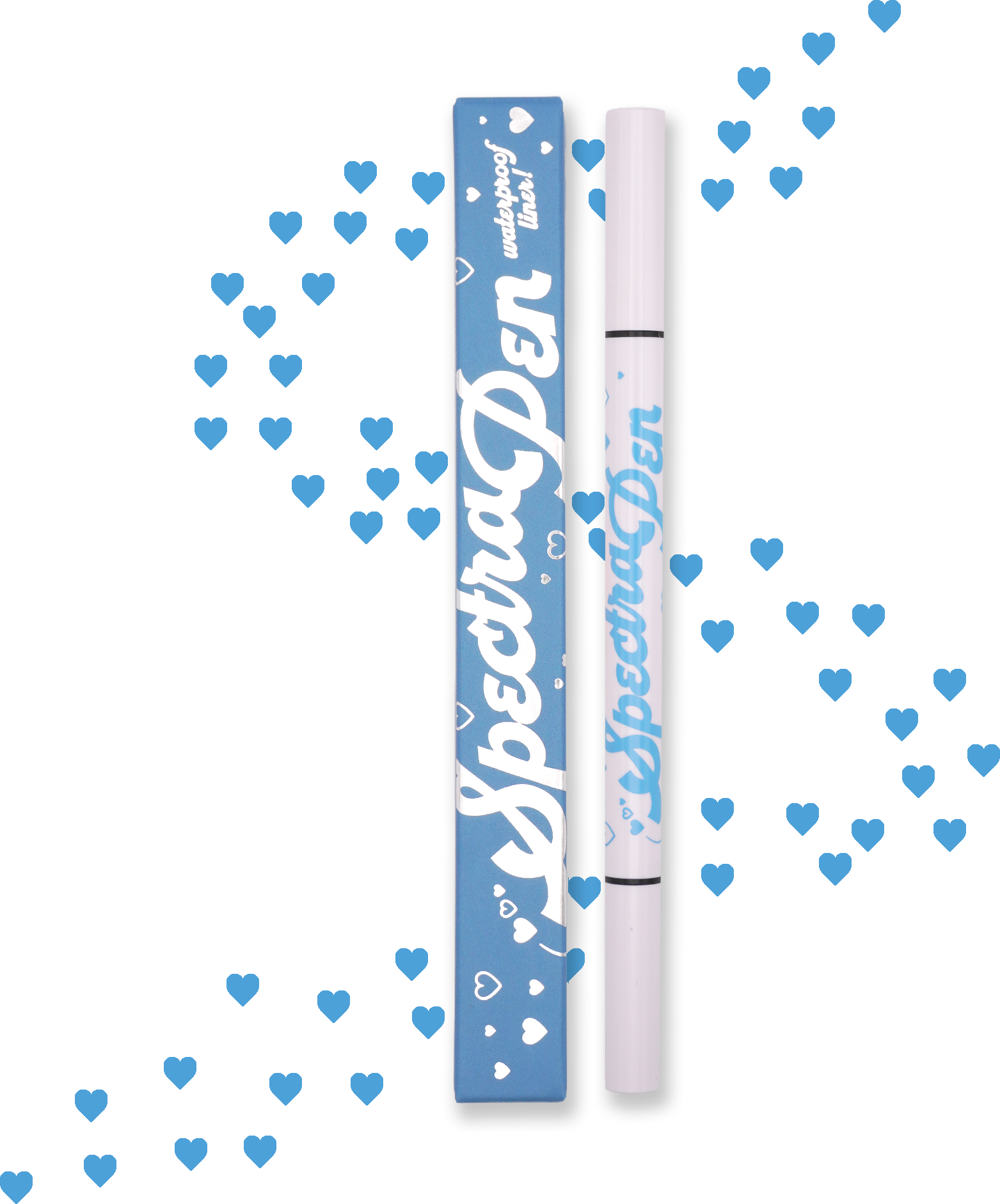 Heart Blue Spectra Pen - Stamp & Eyeliner Pen - Glisten Cosmetics